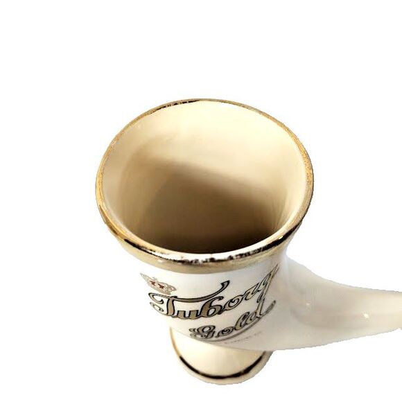 3 Tuborg and Tuborg Gold Horn Beer Mugs Barware Display Pieces Decor Gold Trim - Picture 6 of 12